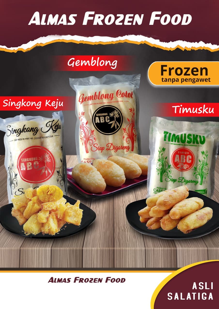 Aneka camilan frozen AIS Frozen Food: gemblong, singkong keju, dan timusku